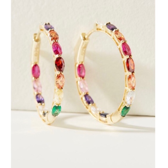 Anthropologie Serefina Iris Hoop Earrings NWT - Picture 11 of 11